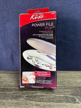 Kiss Power File To Go Nail Grooming Kit - White & Purple